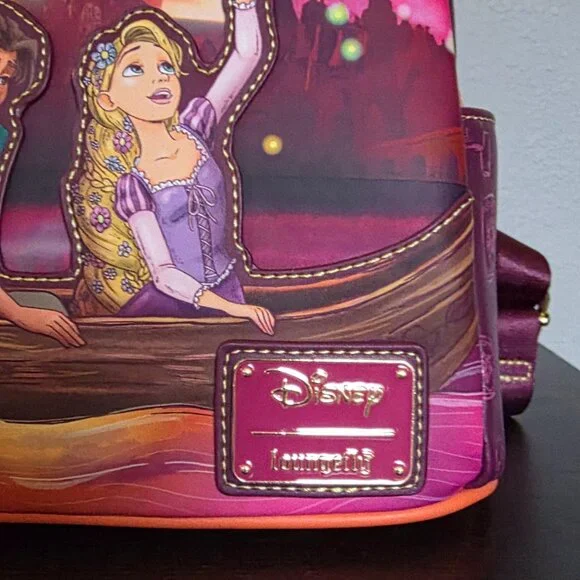 Disney Tangled Rapunzel & Flynn Boat Scene Glow-in-the-Dark Mini Backpack - Picture 2 of 6